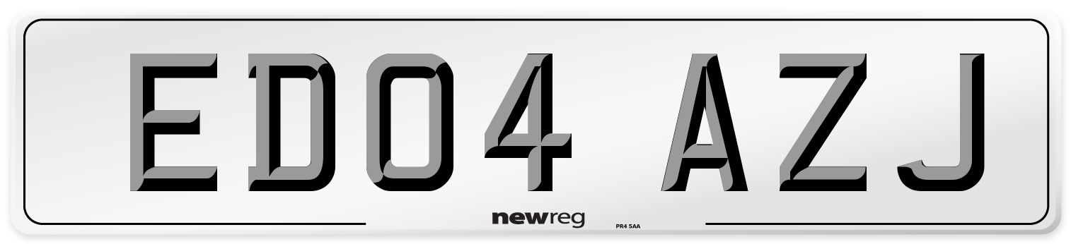 ED04 AZJ Number Plate from New Reg